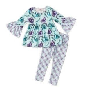 Pete + Lucy mystical peacock pants set size 2T, 3T, and 4T. New with tag.